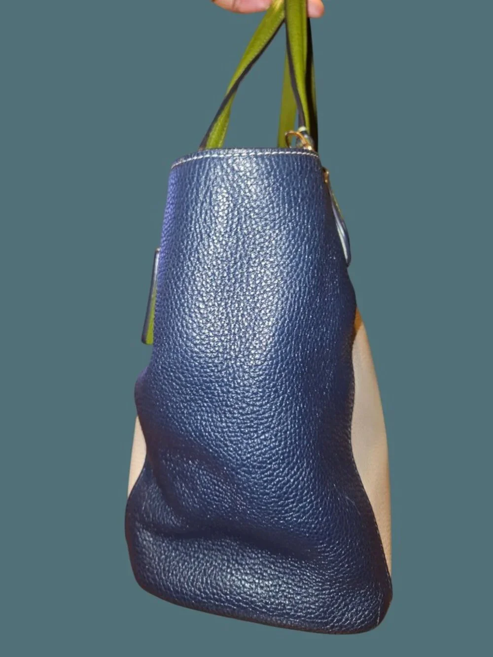 Coach Pebble Leather Soft Slouchy Colorblock Edie 28 Shoulder Bag -Missing Strap